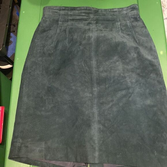 EUC Vintage Evan Davies Teal Suede High-Waisted Pencil Skirt - Picture 3 of 11